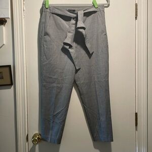 J Crew Lightweight Wool Blend Slide On Gray Sash and Pockets Business Wear Pants
